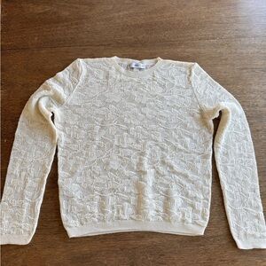 Cream Lace Knit Long Sleeve Top